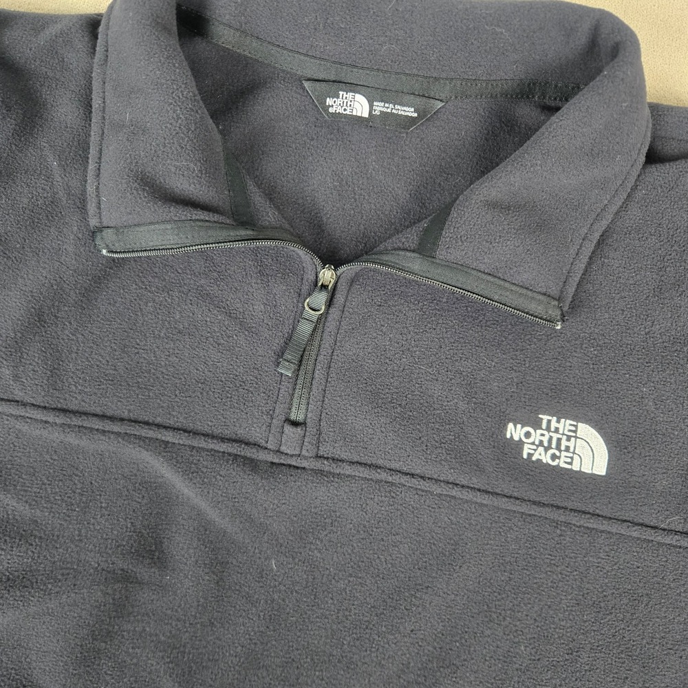 The North Face Mens Black Fleece 1/4 Zip Pullover Chateau Ste Michelle Large